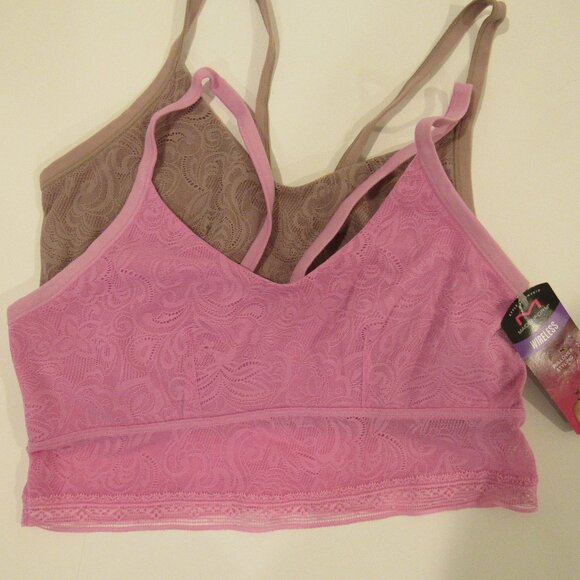 NEW $44 TWO-PACK MAIDENFORM PULLOVER BRAS SIZE MEDIUM - Picture 1 of 15